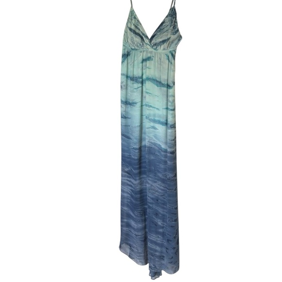 Gypsy 05 Silk Blue Gradient Babydoll Maxi Dress Small - Picture 2 of 16